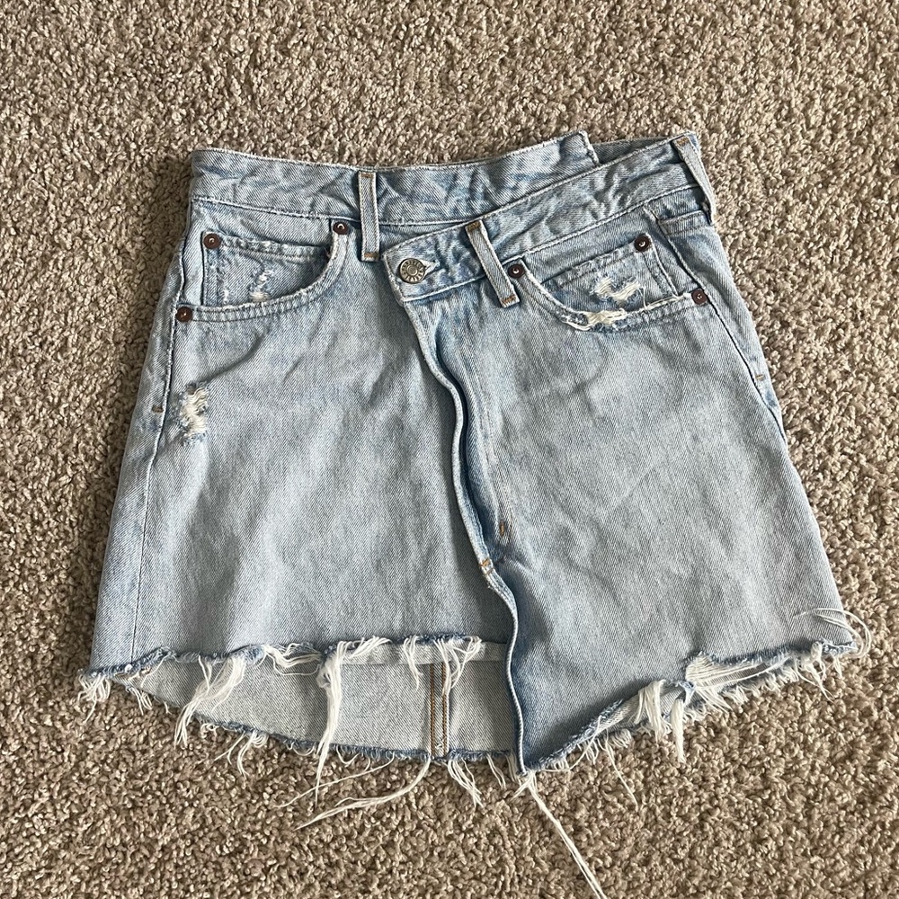 AGOLDE Criss Cross Denim Skirt